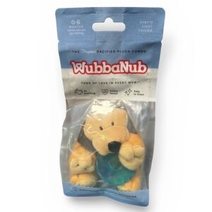 WubbaNub Infant Pacifier Plush Combo Yellow Lab Puppy Dog 0-6 Months NIB